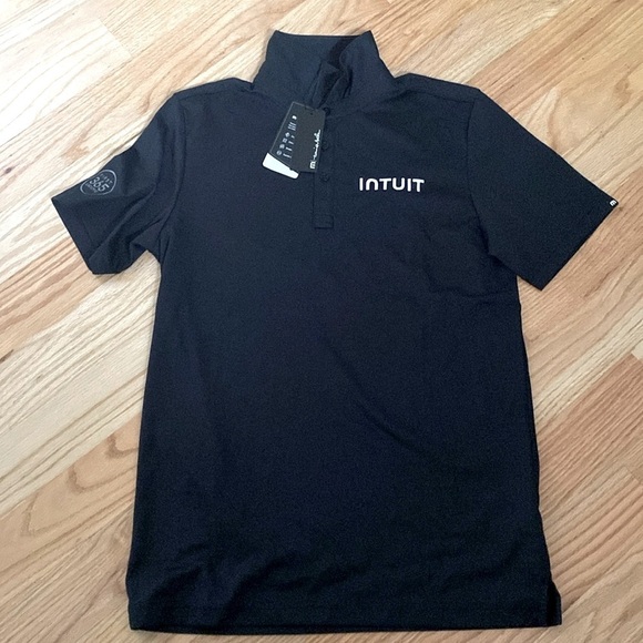 Travis Mathew Other - NWT Travis Mathew Oceanside Polo Shirt Mens M Black Intuit Logo Golf